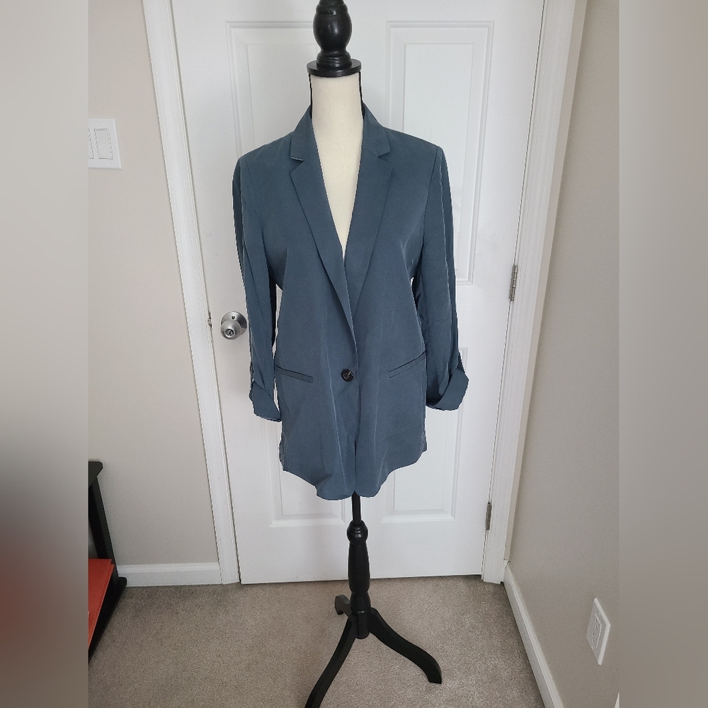 Ann Taylor Teal Boyfriend Blazer